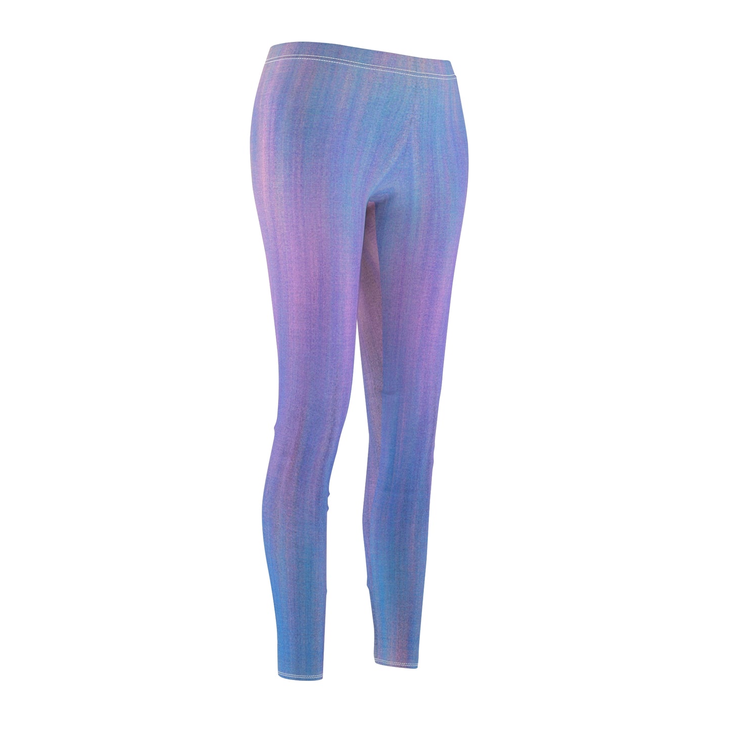 Azul y Morado Metálico - Inovax Leggings casuales cortados y cosidos para mujer