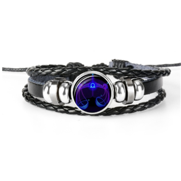 Pulsera de constelación del zodiaco Pulsera de diseño trenzado para hombres, mujeres y niños