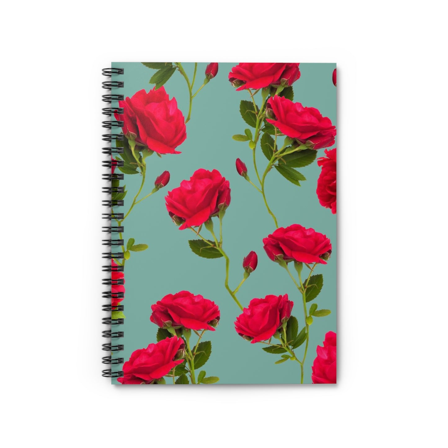 Red Flowers and blue - Inovax Spiral Notebook (Ruled Line)