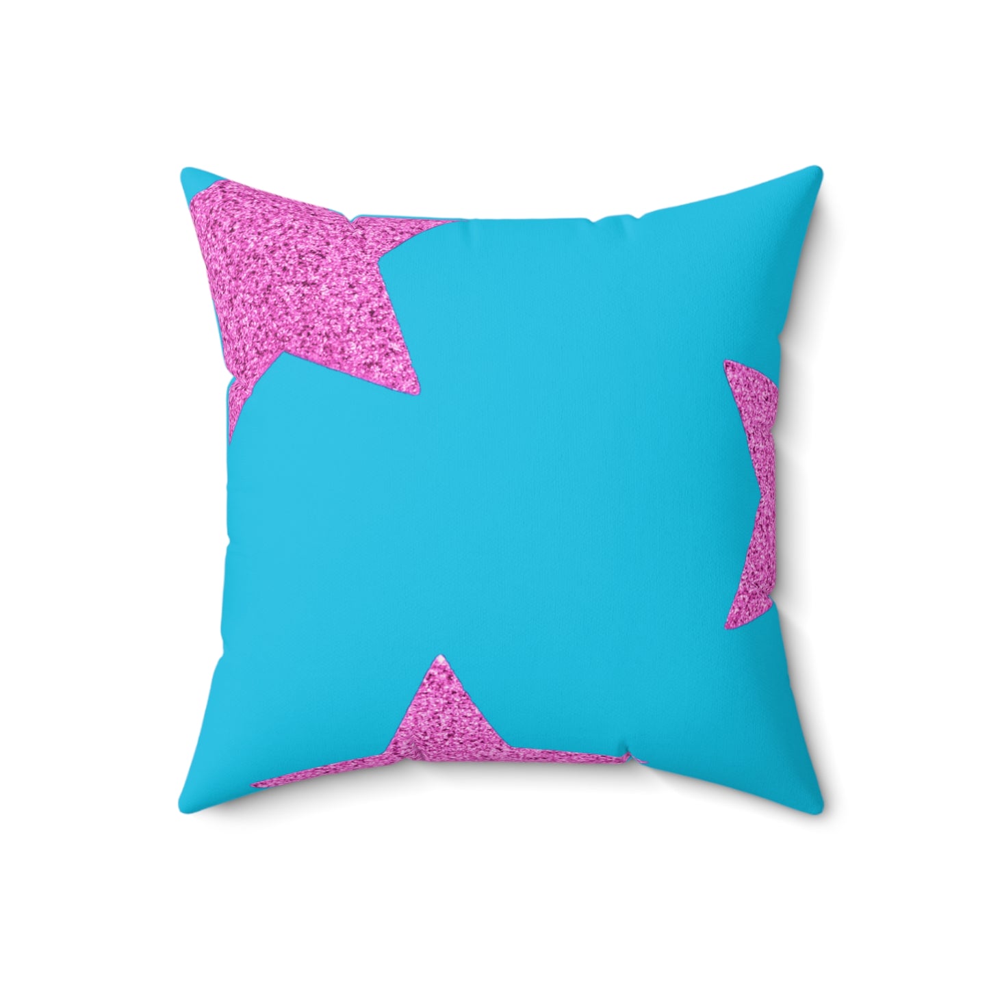 Pink Stars - Inovax Spun Polyester Square Pillow