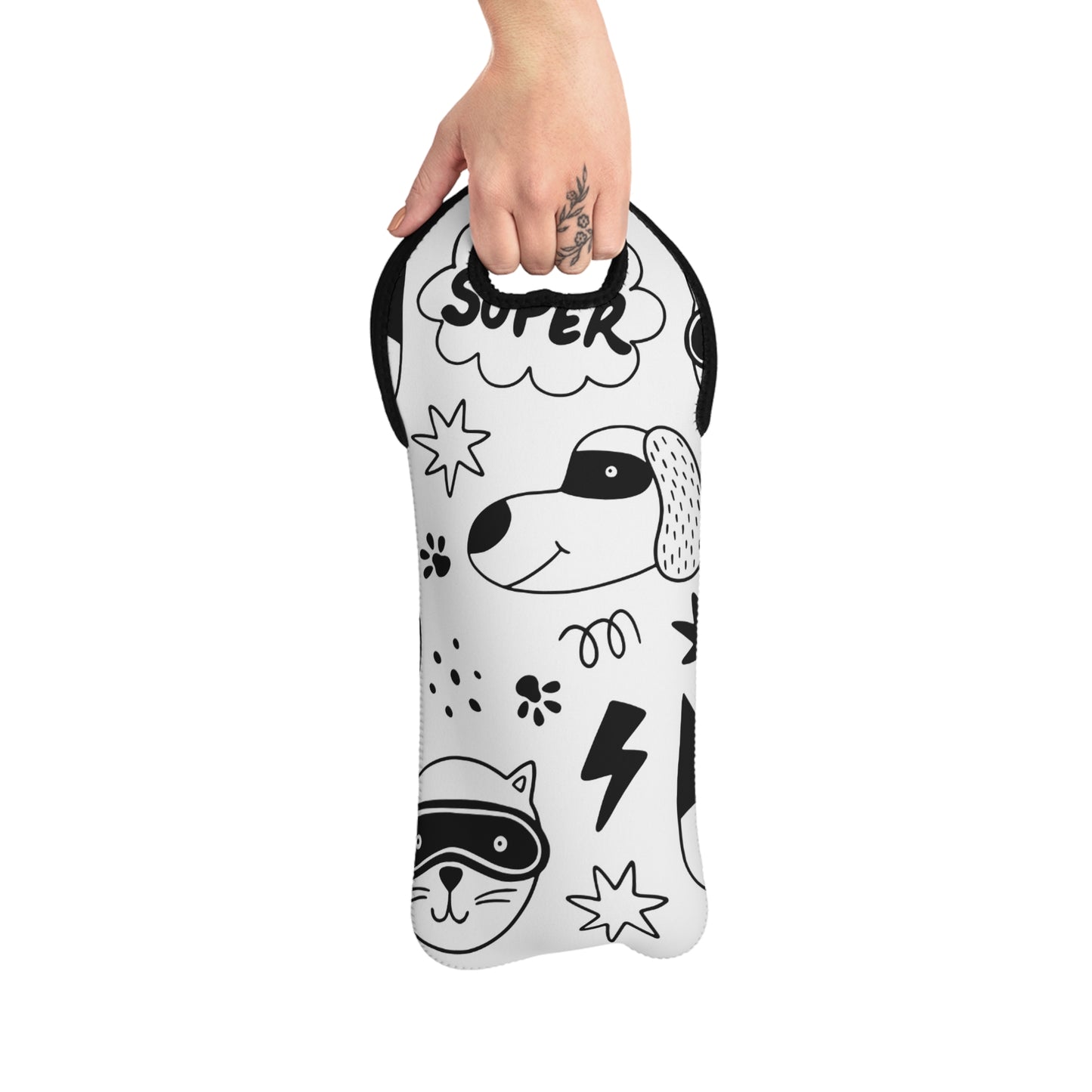 Doodle Dogs & Cats - Inovax Wine Tote Bag