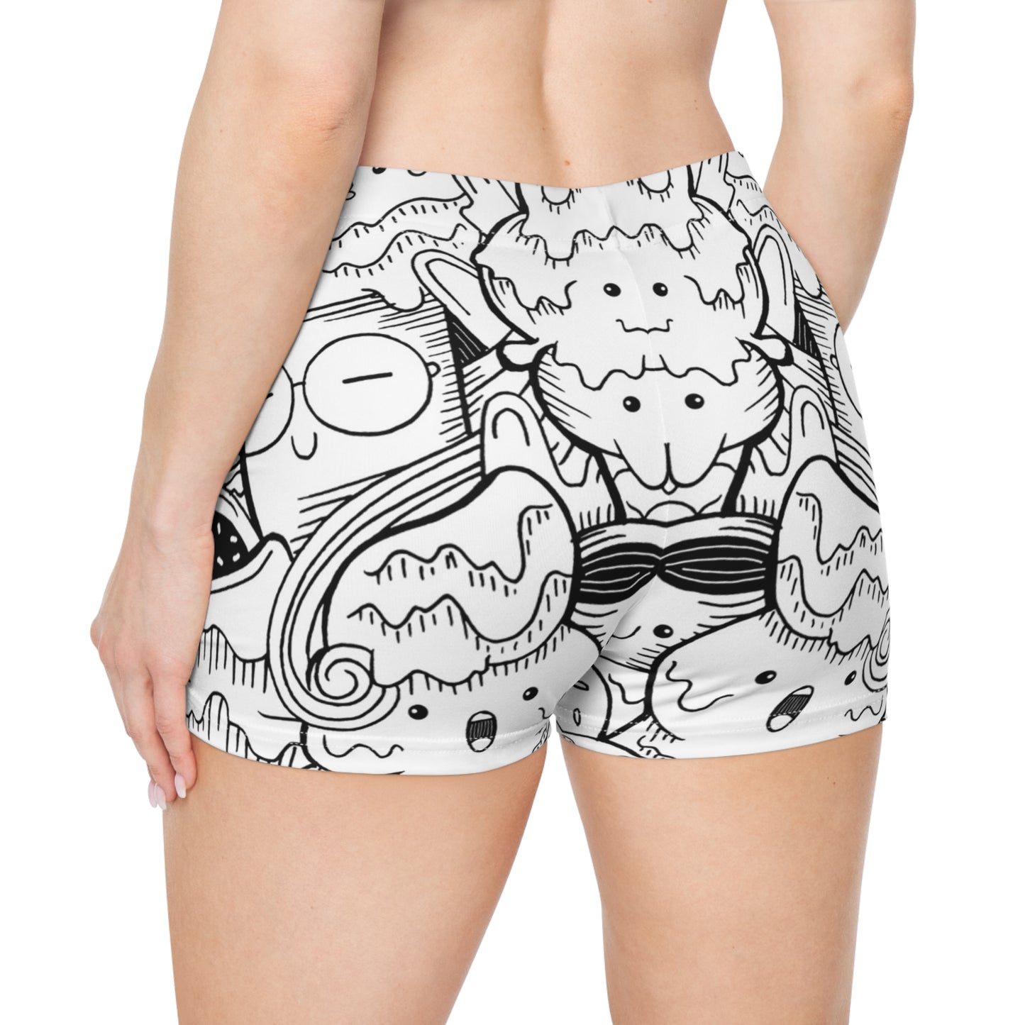 Doodle Icecream - Pantalones cortos para mujer Inovax