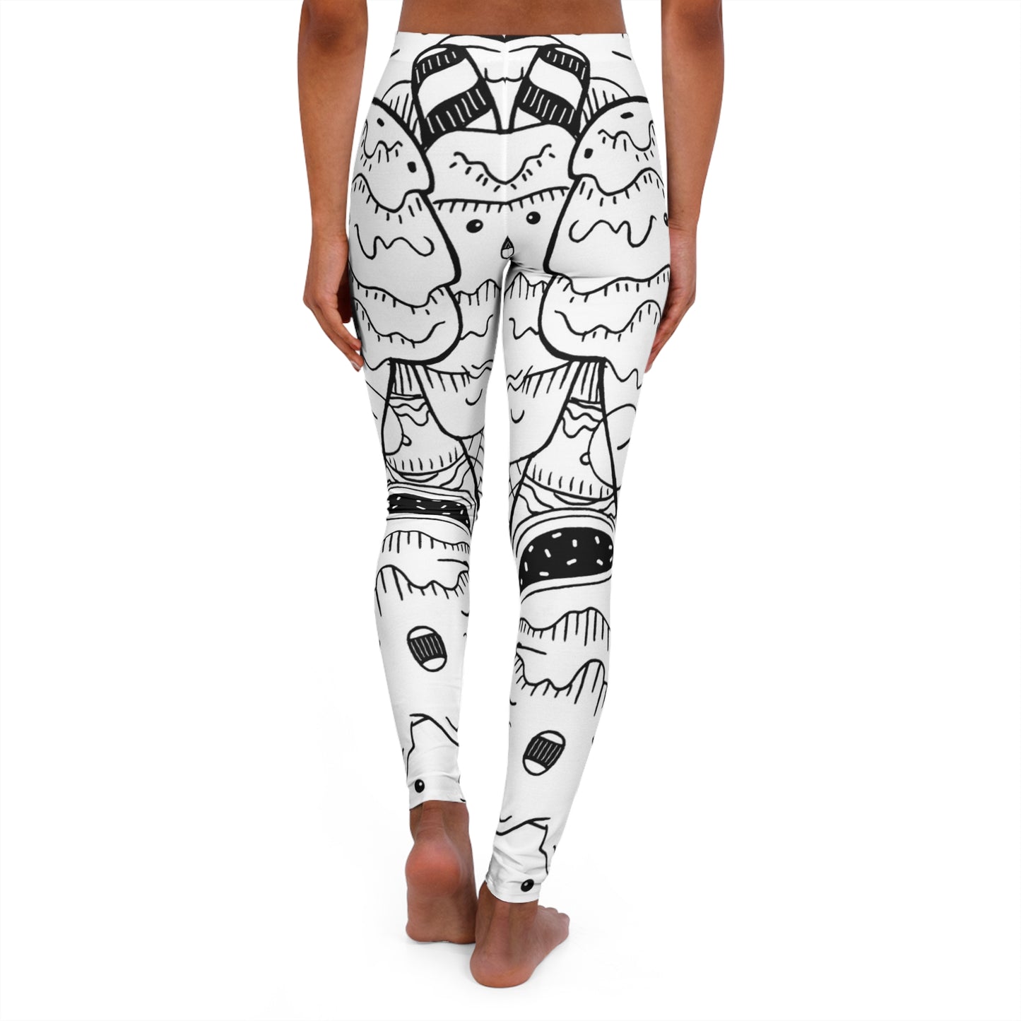 Doodle Icecream - Leggings de spandex para mujer Inovax