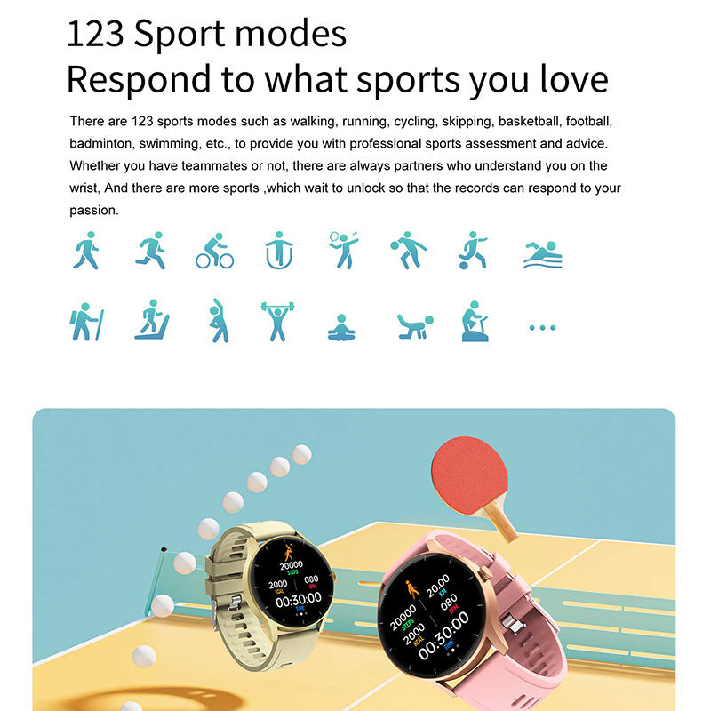 Montre de sport intelligente avec appels Bluetooth