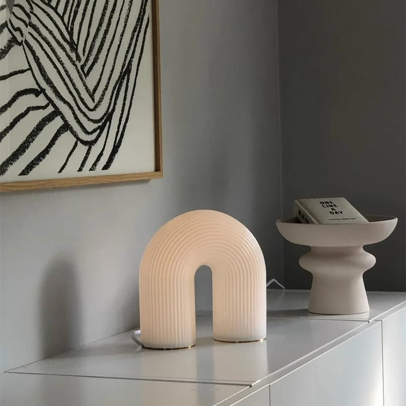 U-shaped Bedroom Bed Nordic Mid-ancient Cream Arch Table Lamp