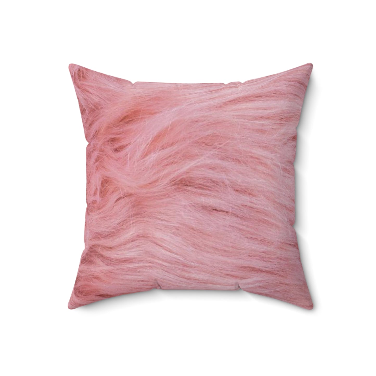 Peluche rosa - Almohada cuadrada de poliéster hilado Inovax