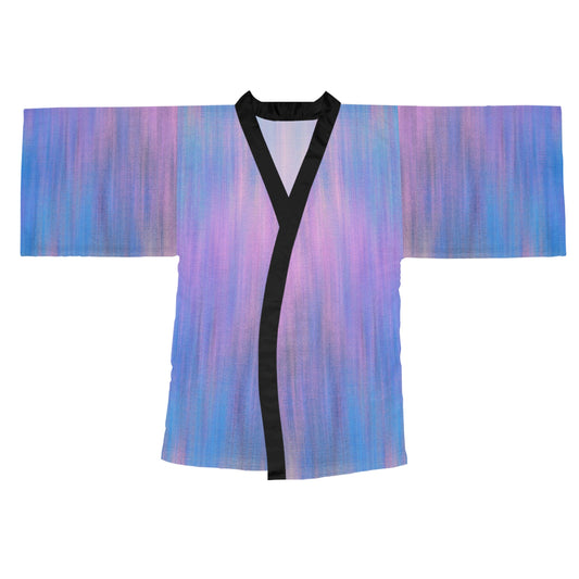 Blue & Purple Metalic - Inovax Long Sleeve Kimono Robe