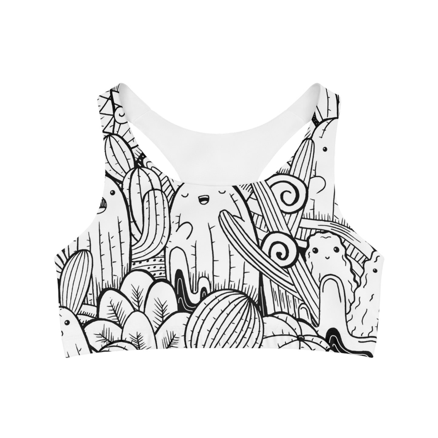 Doodle Cactus - Soutien-gorge de sport sans couture Inovax