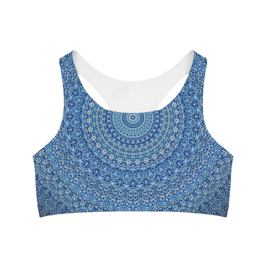 Blue Mandala - Sujetador deportivo sin costuras Inovax