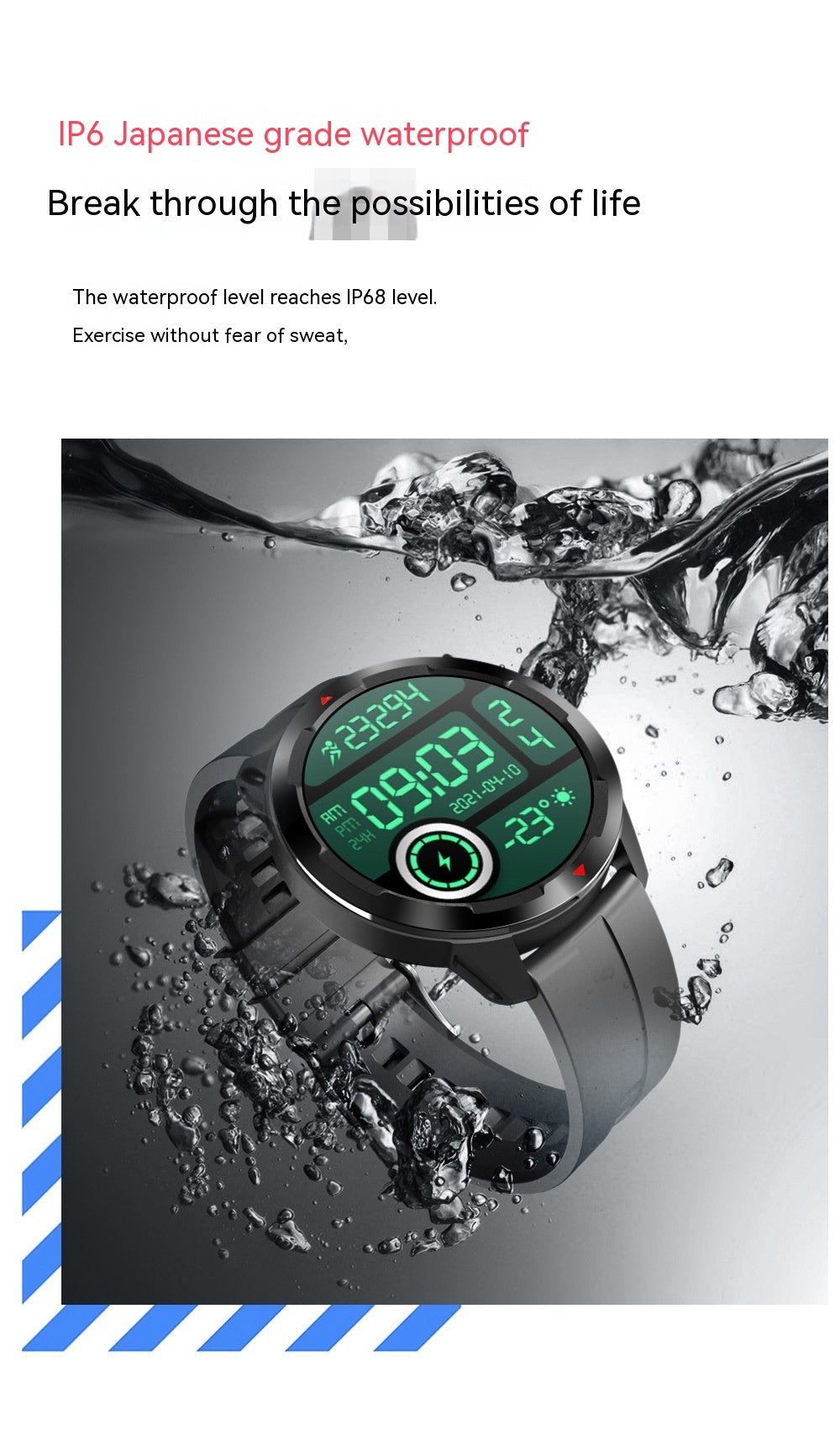 Reloj inteligente Pulsera Bluetooth inteligente Pulsera deportiva