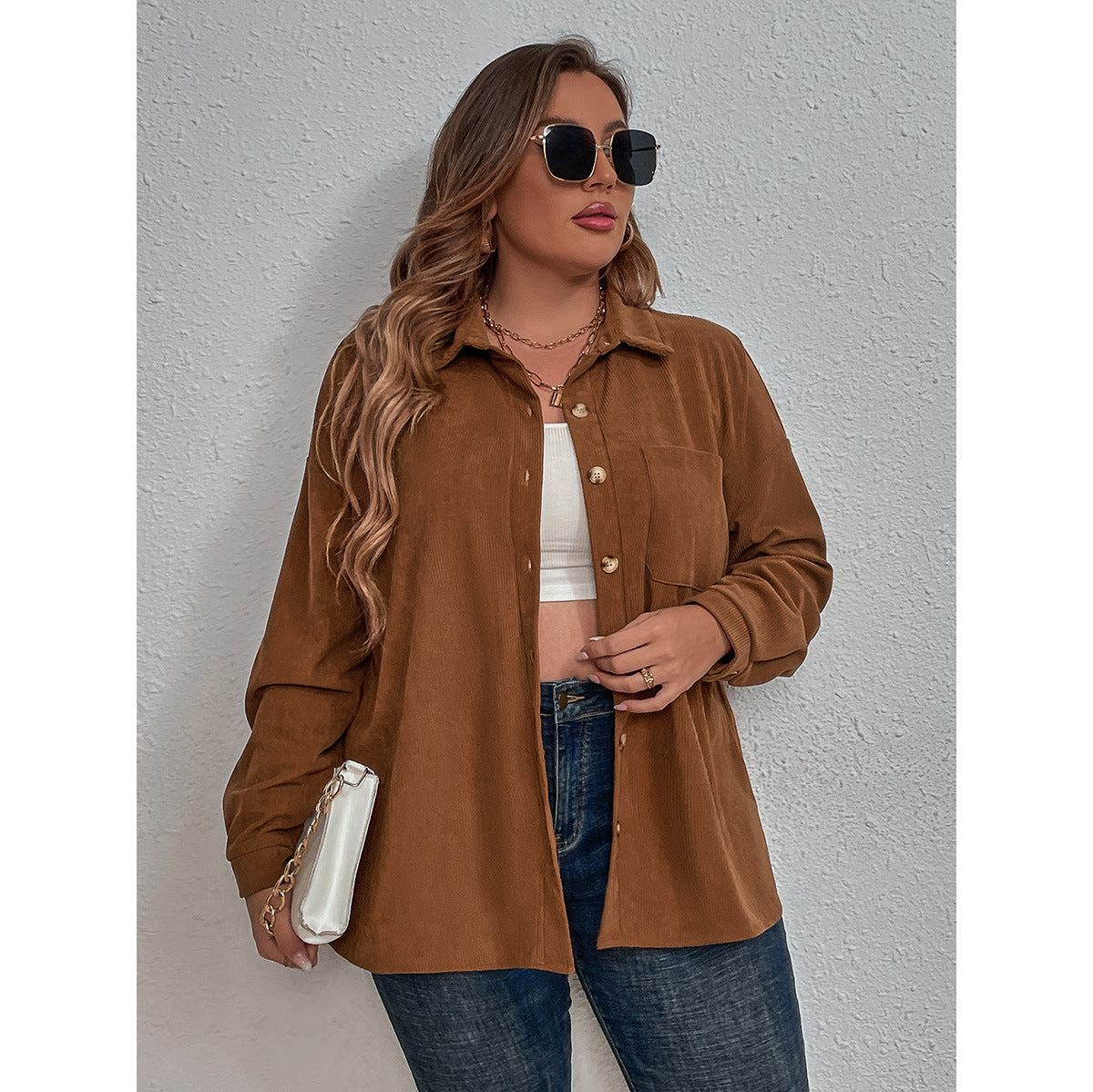 Women's Corduroy Long-sleeved Shirt