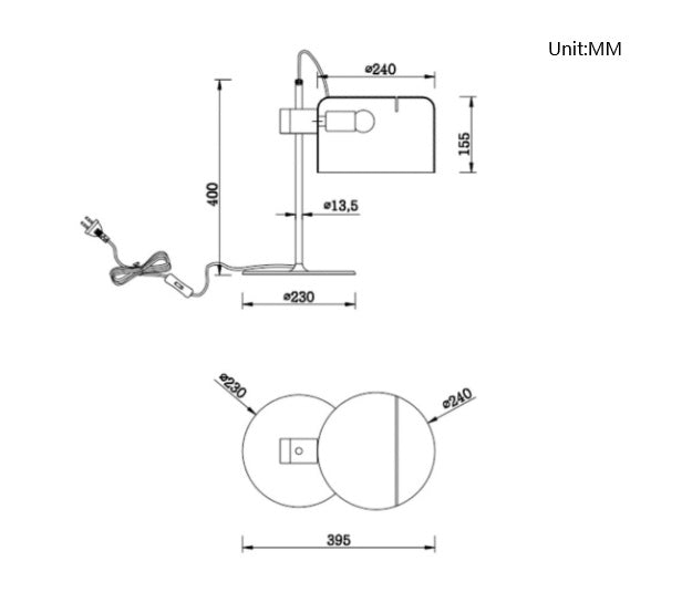 Lámpara de mesa de sala de estar modelo moderno simple