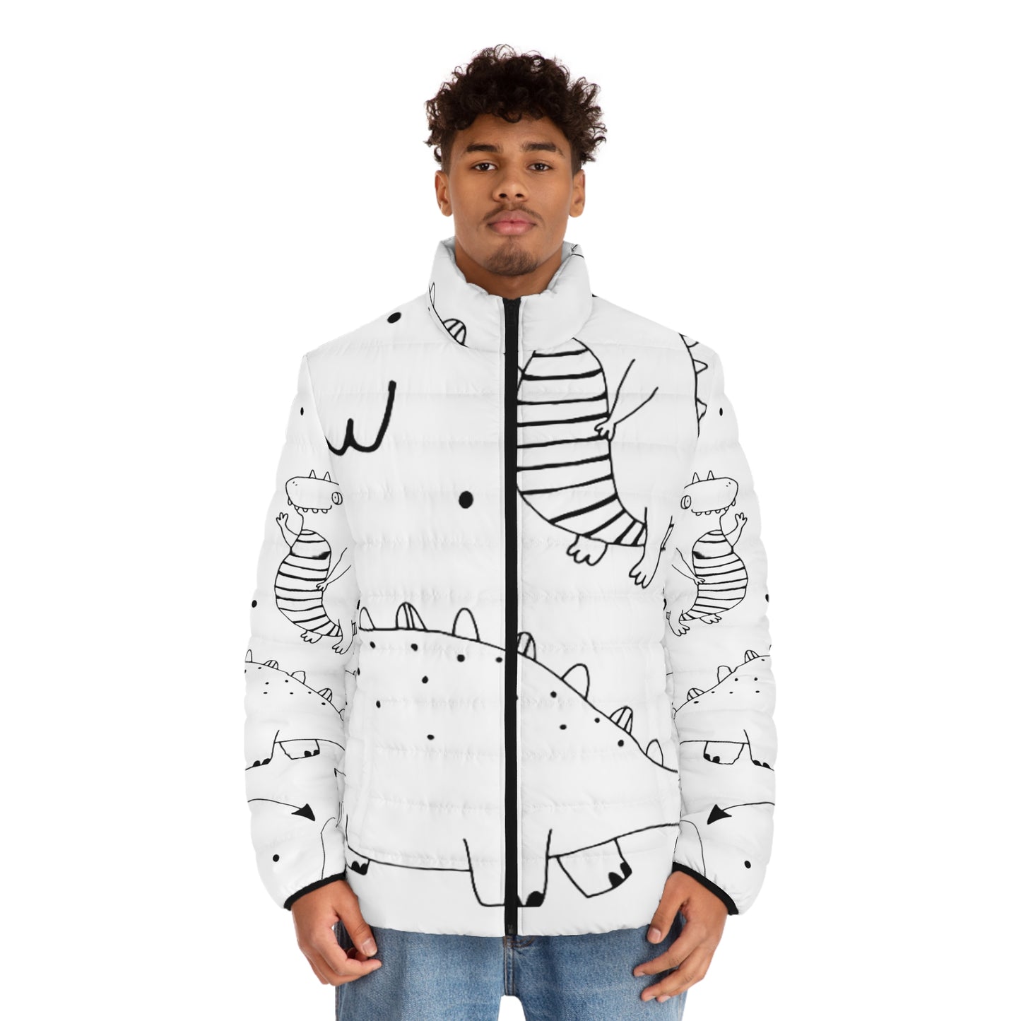 Doodle Dinosours - Chaqueta acolchada para hombre Inovax