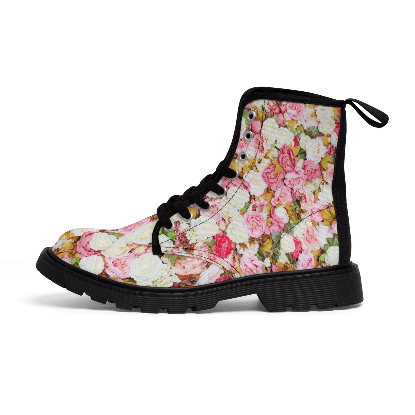 Flores Rosas - Botas de Lona Inovax Mujer