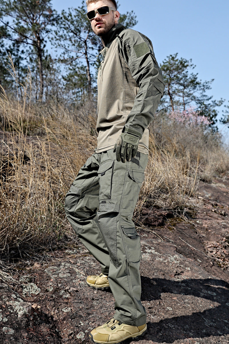 Traje de camuflaje para hombre, ropa de rana, manga larga, ropa de entrenamiento para primavera y otoño