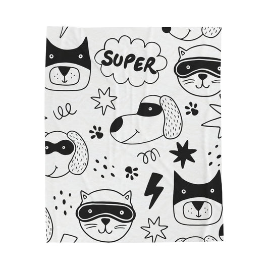 Doodle Dogs & Cats - Inovax Velveteen Plush Blanket