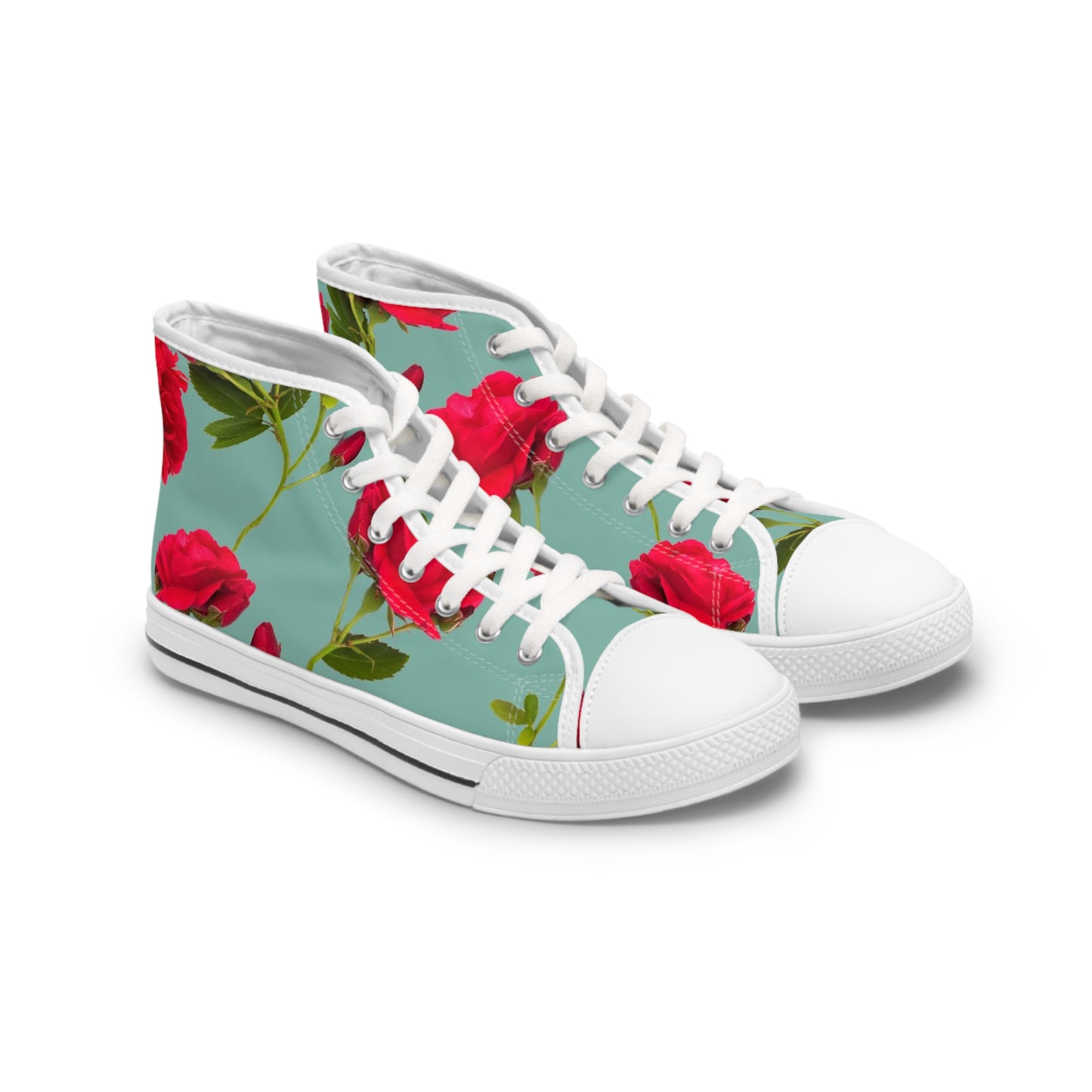 Flores rojas y azules - Zapatillas Altas Inovax Mujer