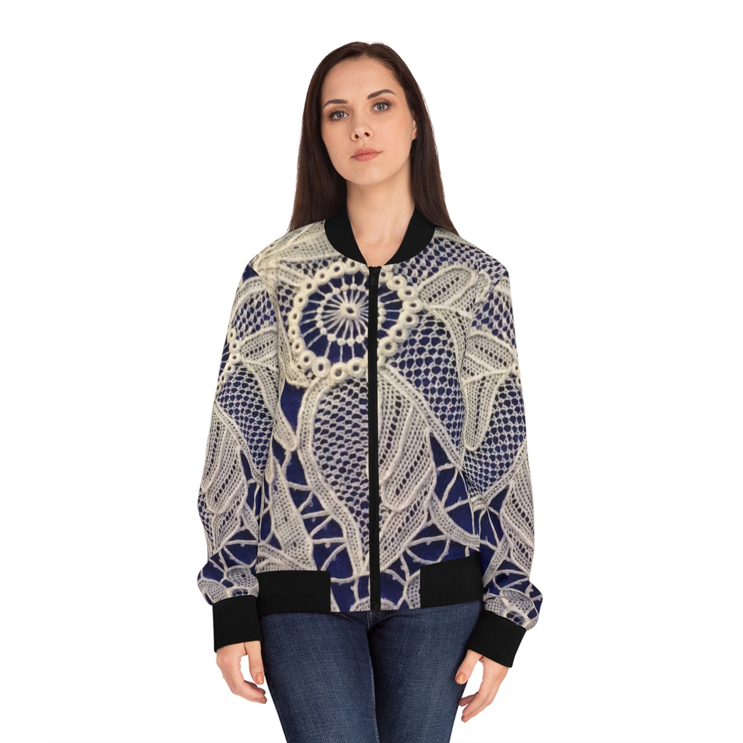 Golden and Blue - Inovax Women's Bomber Jacket