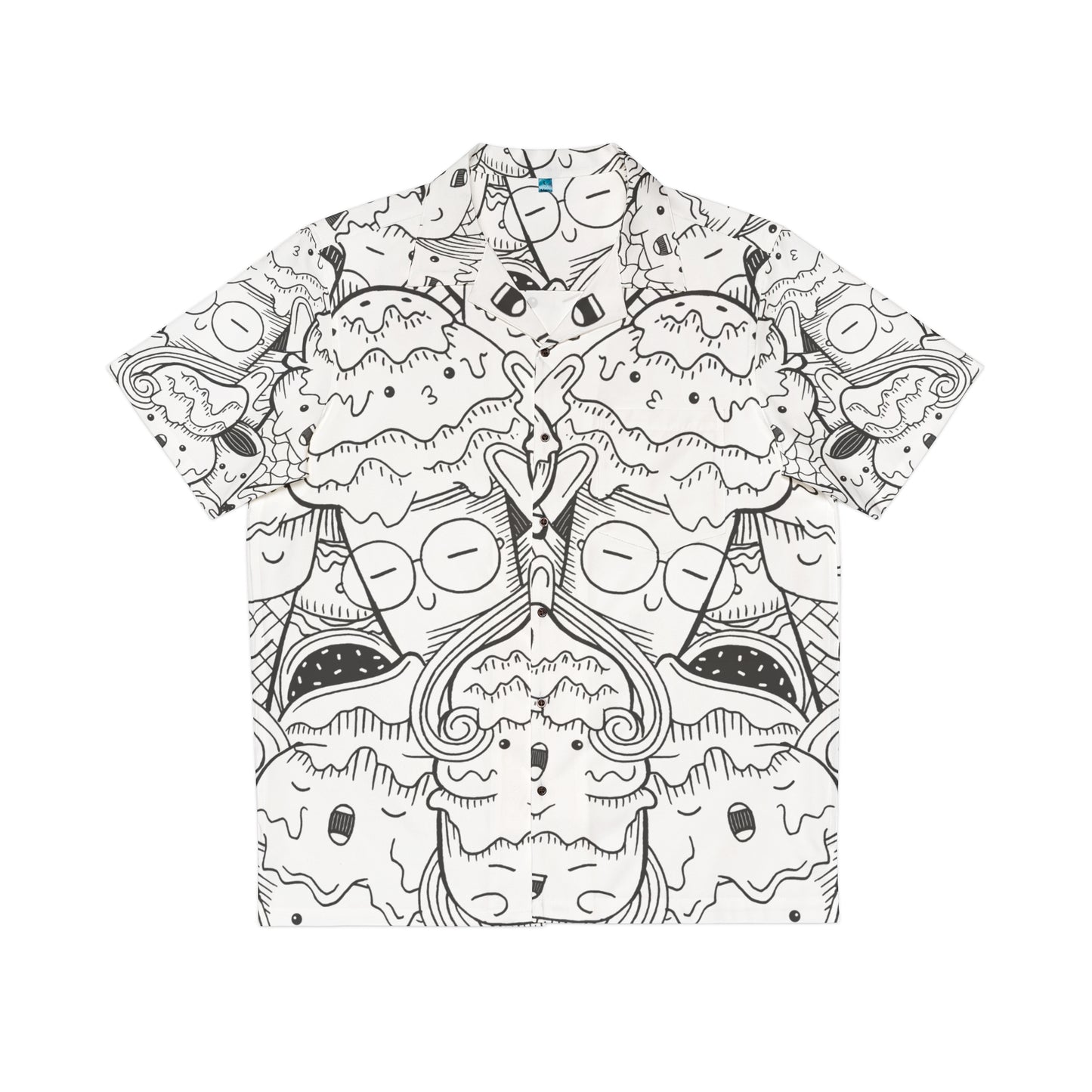 Doodle Icecream - Chemise hawaïenne pour hommes Inovax