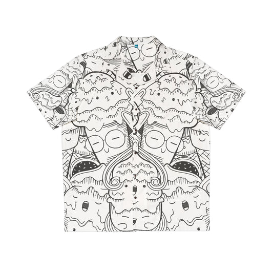 Doodle Icecream - Chemise hawaïenne pour hommes Inovax