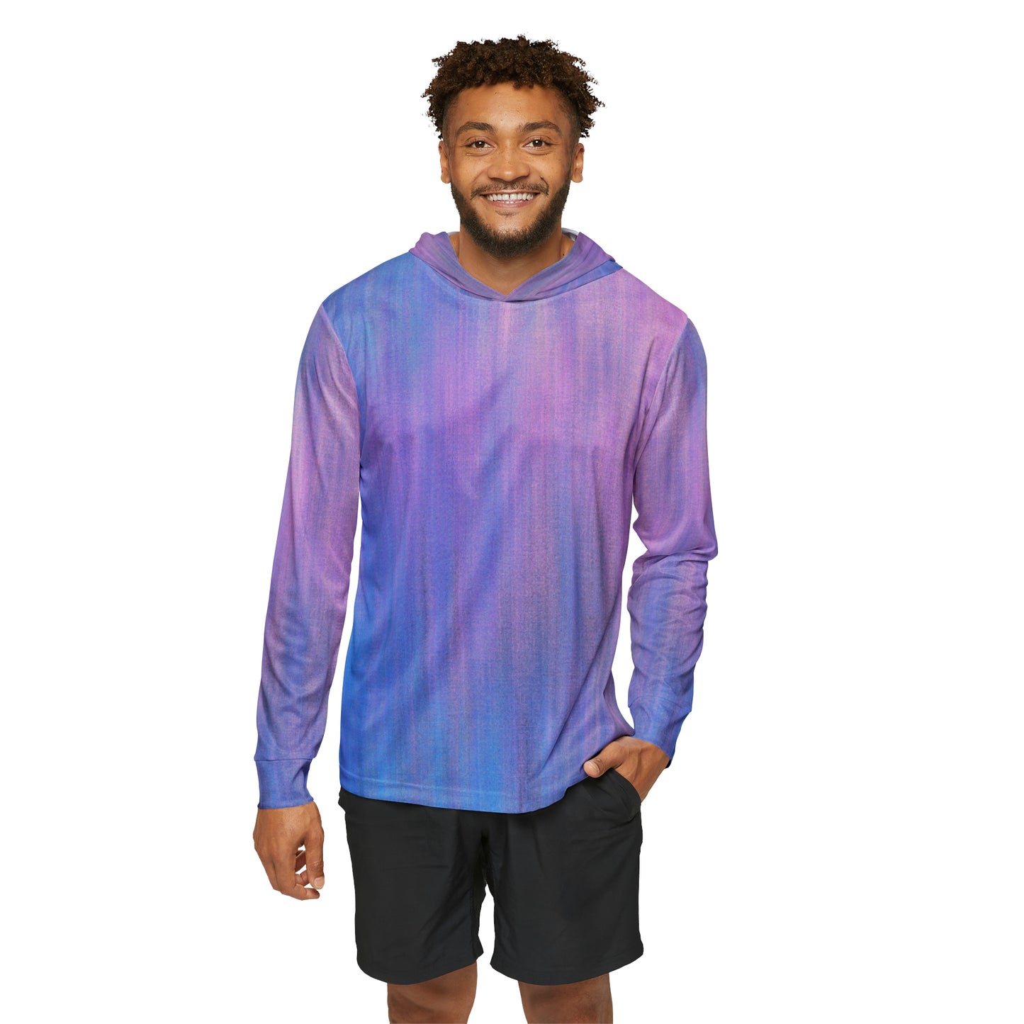 Blue & Purple Metalic - Men's Sports Warmup Hoodie