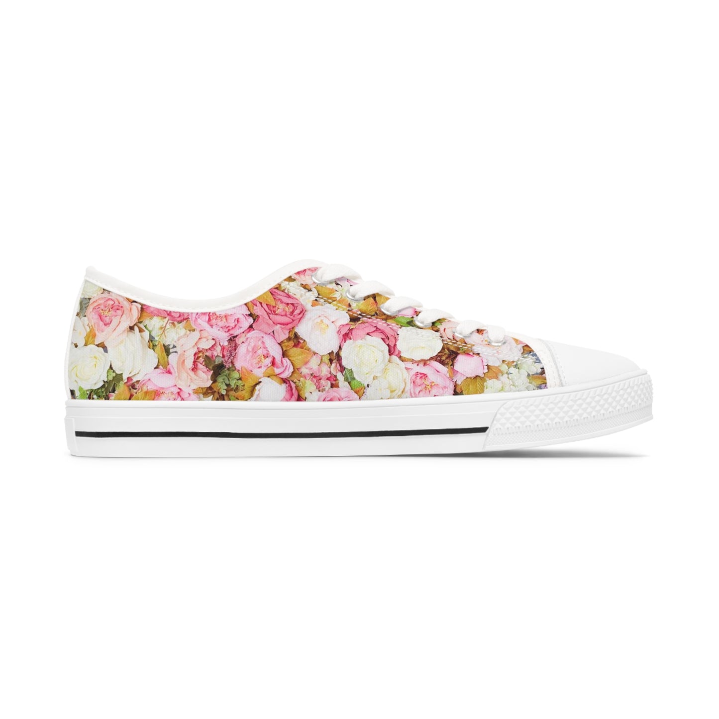 Pink Flowers - Inovax Woman's Low Top Sneakers