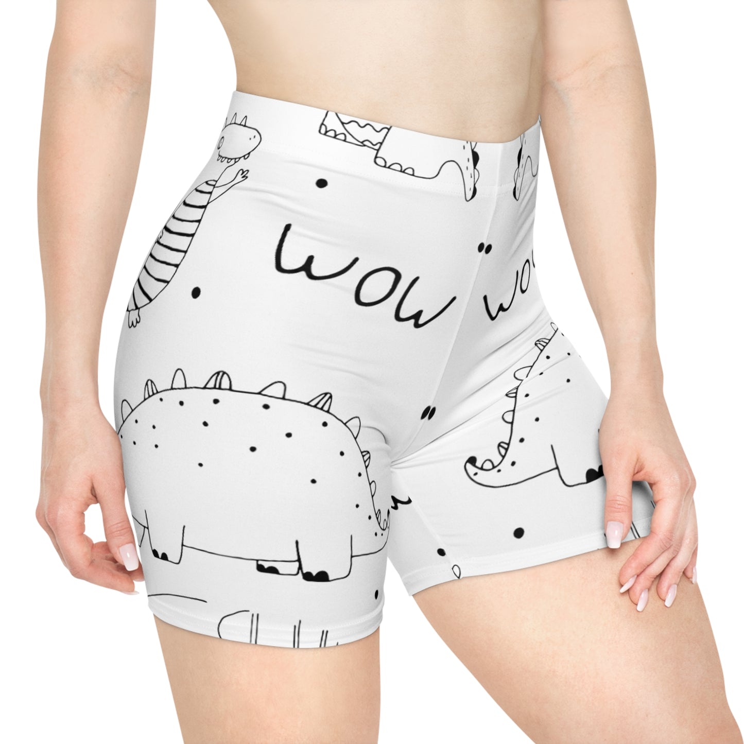 Doodle Dinosours - Inovax Women's Biker Shorts