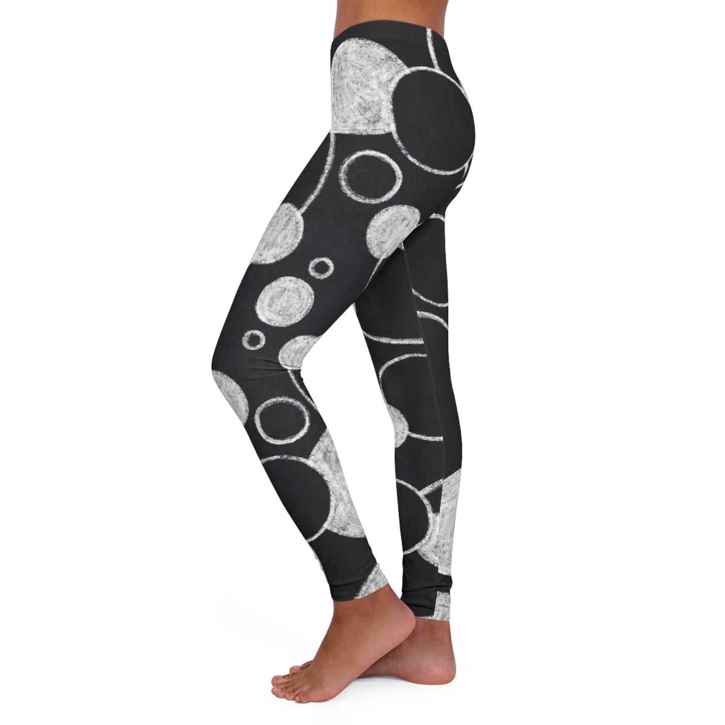 Black Dots - Inovax Women's Spandex Leggings