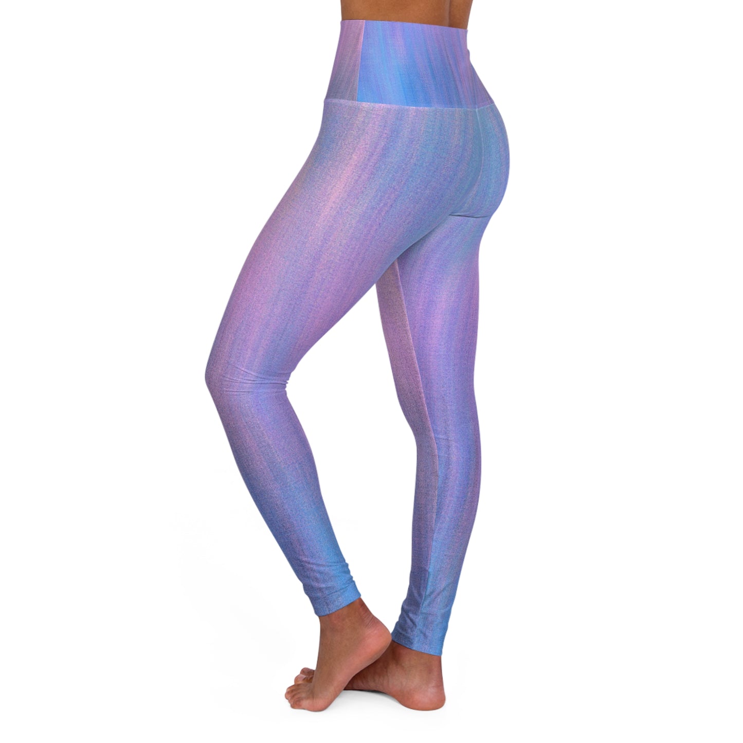 Azul y morado metalizado - Leggings de yoga de cintura alta Inovax