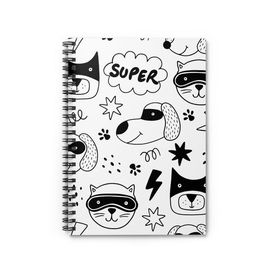 Doodle Dogs & Cats - Inovax Spiral Notebook (Ruled Line)