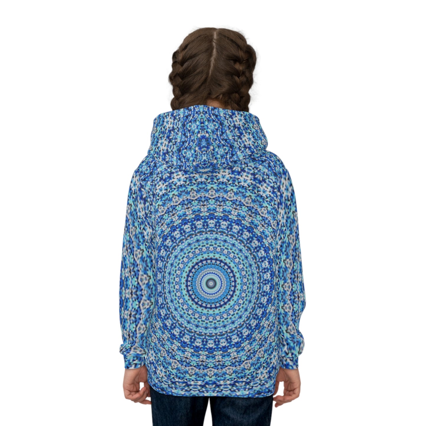 Mandala Azul - Sudadera con capucha infantil Inovax