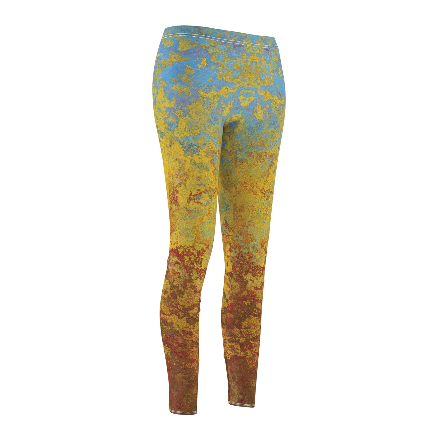 Gold and blue spots - Inovax Women's cut & sew Casual Leggings