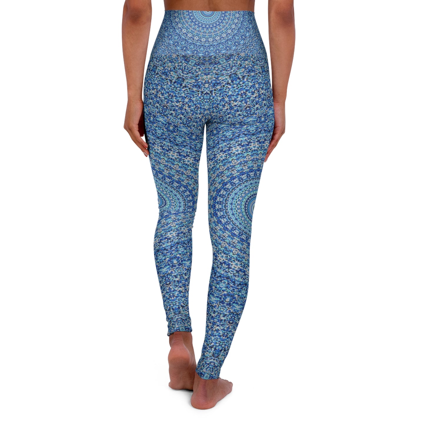 Mandala azul - Leggings de yoga de cintura alta Inovax