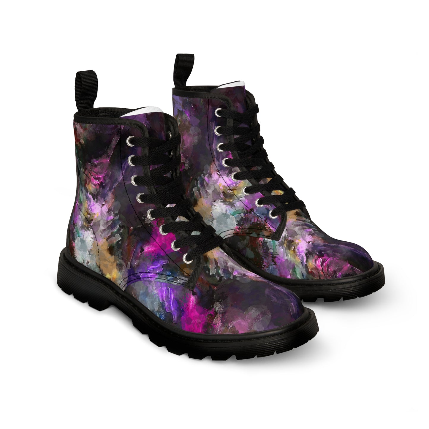 Purple Painting - Inovax Men's Canvas Boots