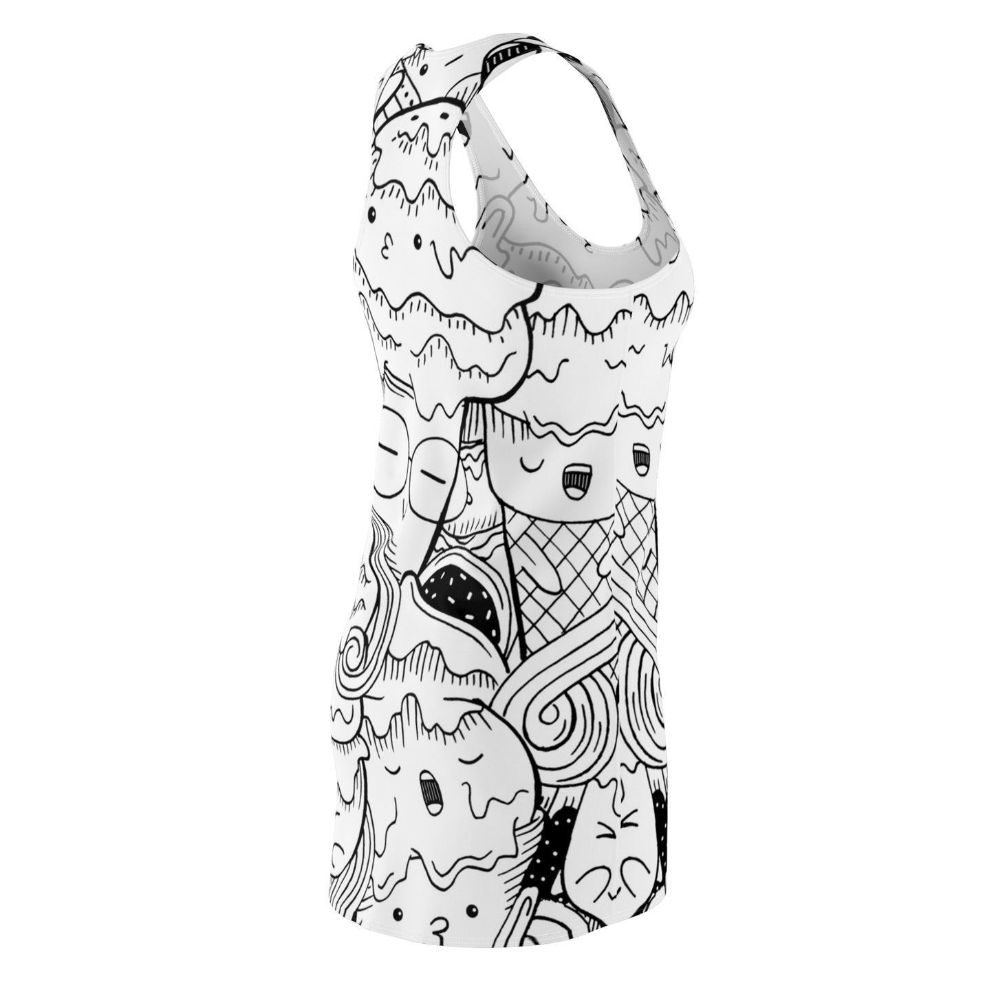 Doodle Icecream - Robe dos nageur coupée-cousue Inovax pour femmes