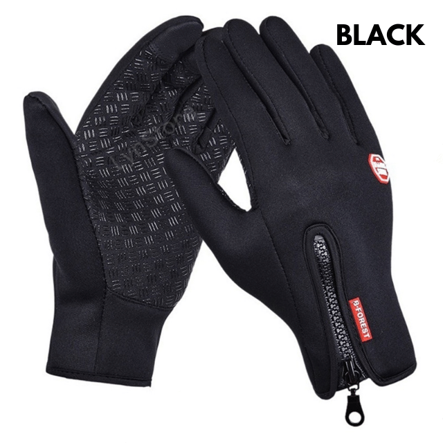 Guantes de invierno con pantalla táctil para montar en motocicleta, guantes deportivos impermeables deslizantes con forro polar