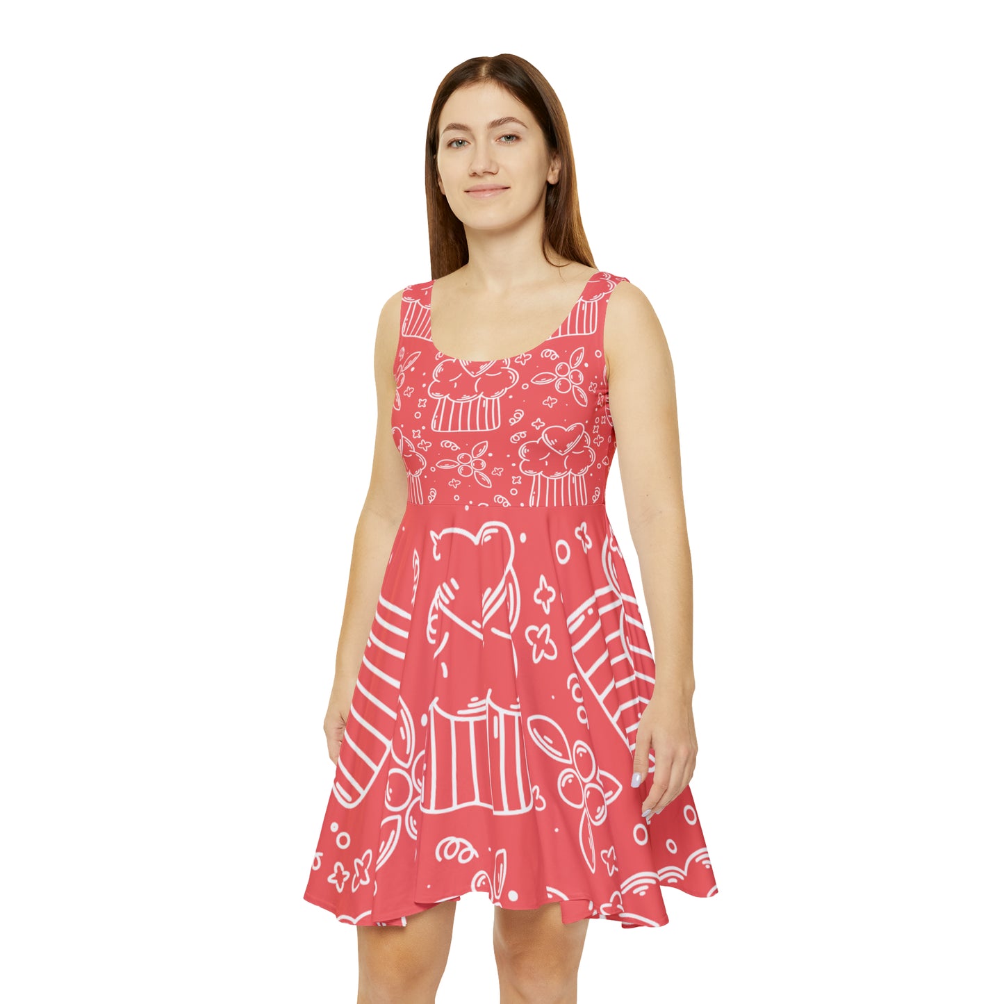 Doodle Pancake - Vestido skater para mujer Inovax