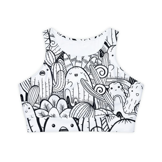 Doodle Cactus - Soutien-gorge de sport rembourré Inovax