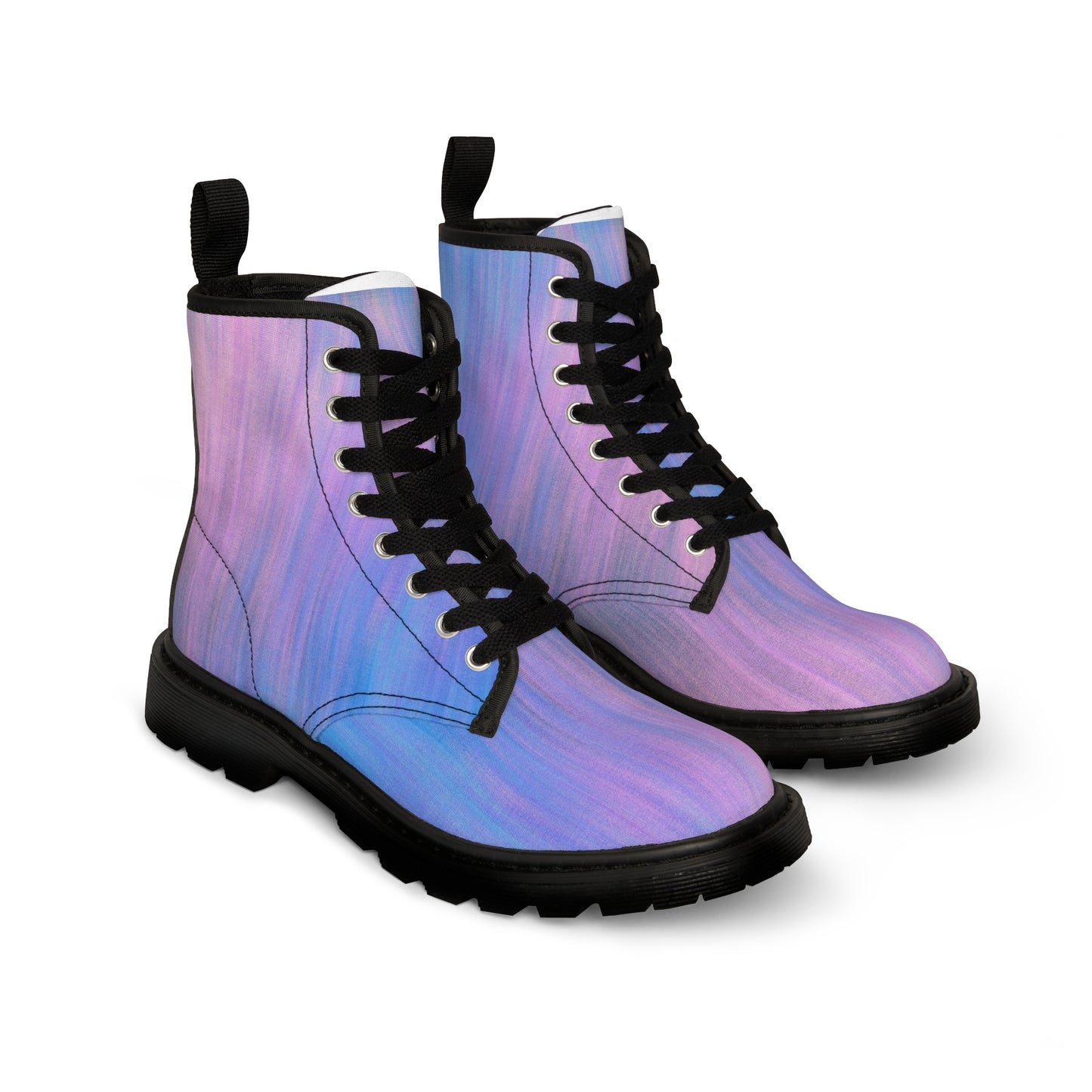 Bleu &amp; Violet Métallisé - Bottes en toile pour femme Inovax