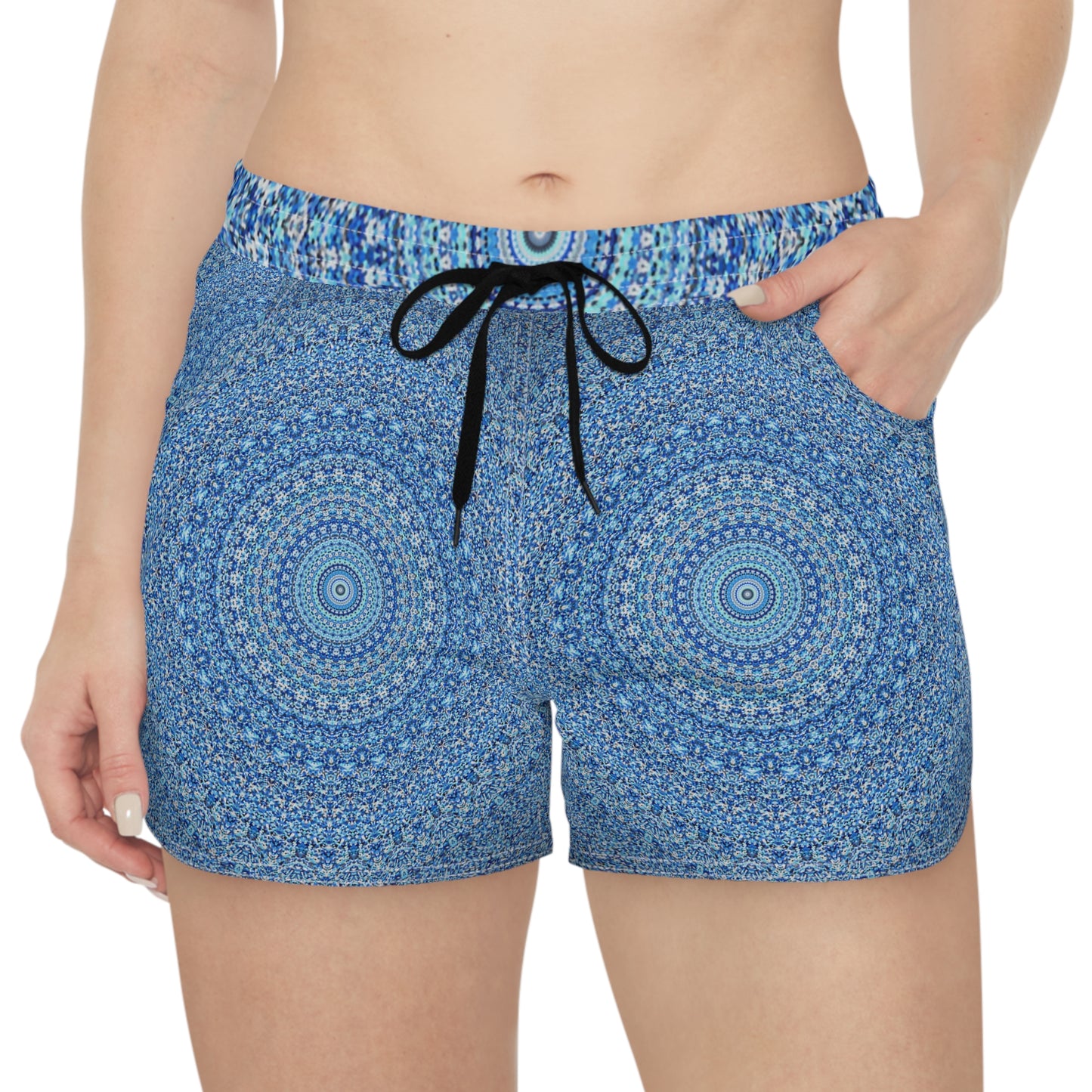 Mandala Azul - Shorts Casuales Inovax para Mujer