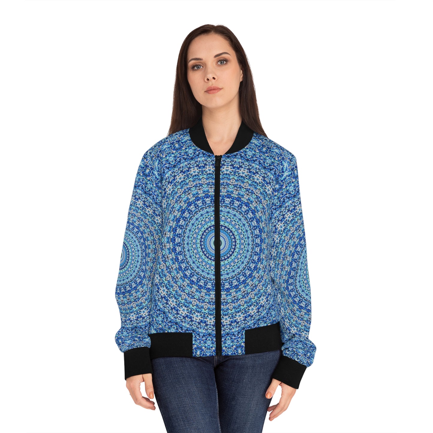 Blue Mandala - Inovax Women's Bomber Jacket