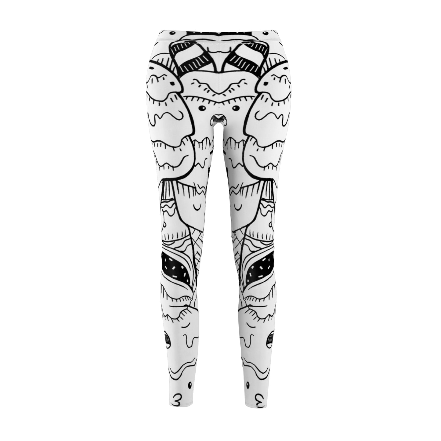 Doodle Icecream - Leggings casuales de corte y costura de mujer Inovax