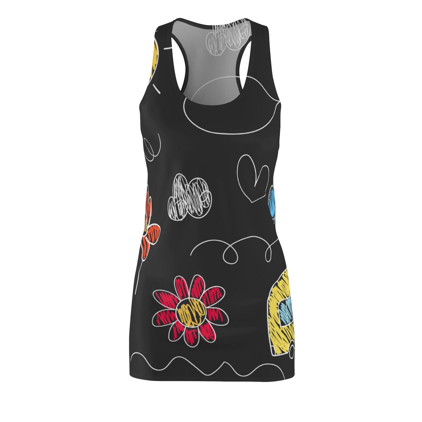 Kids Doodle Playground - Vestido con espalda cruzada cortado y cosido para mujer Inovax