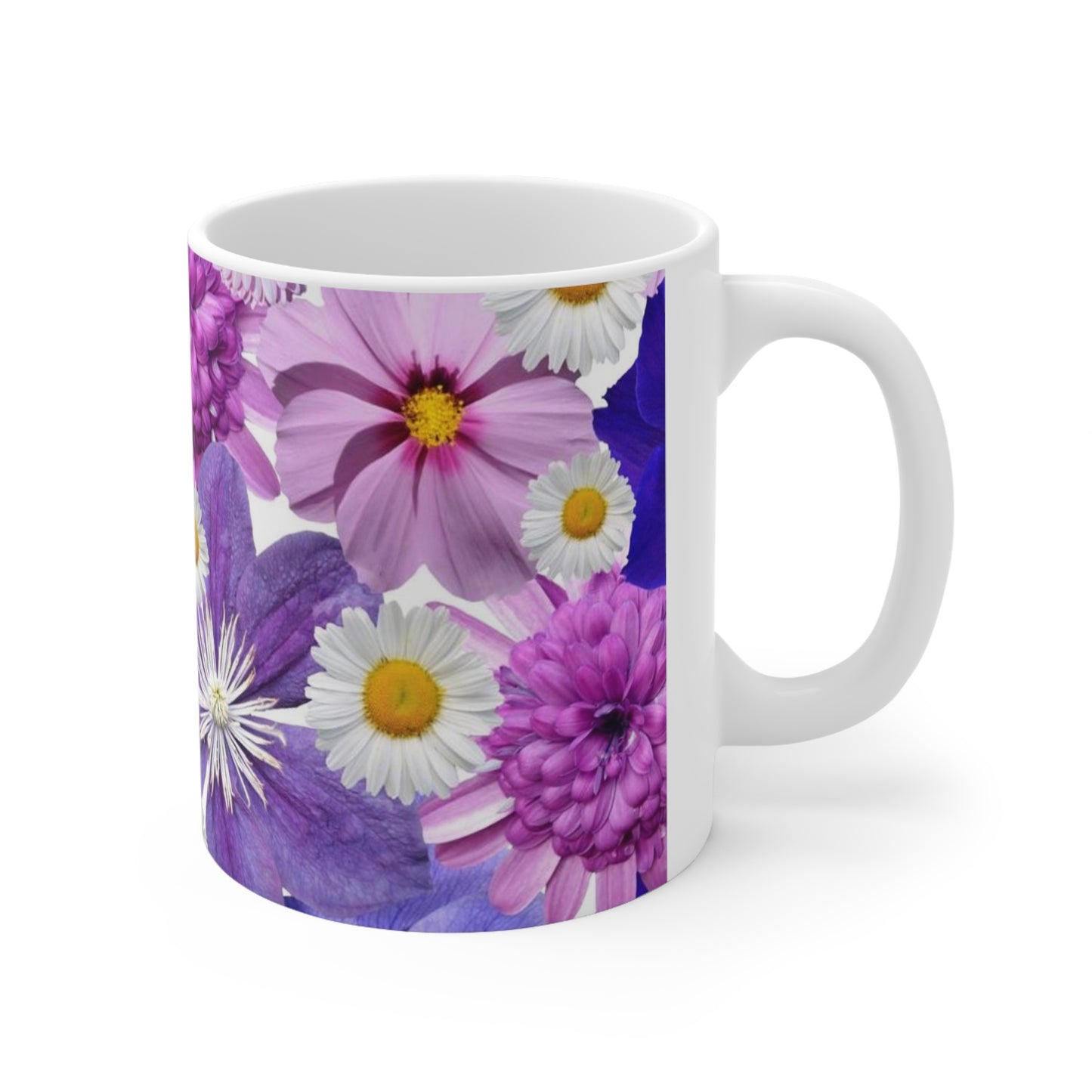 Purple Flowers - Inovax Ceramic Mug 11oz