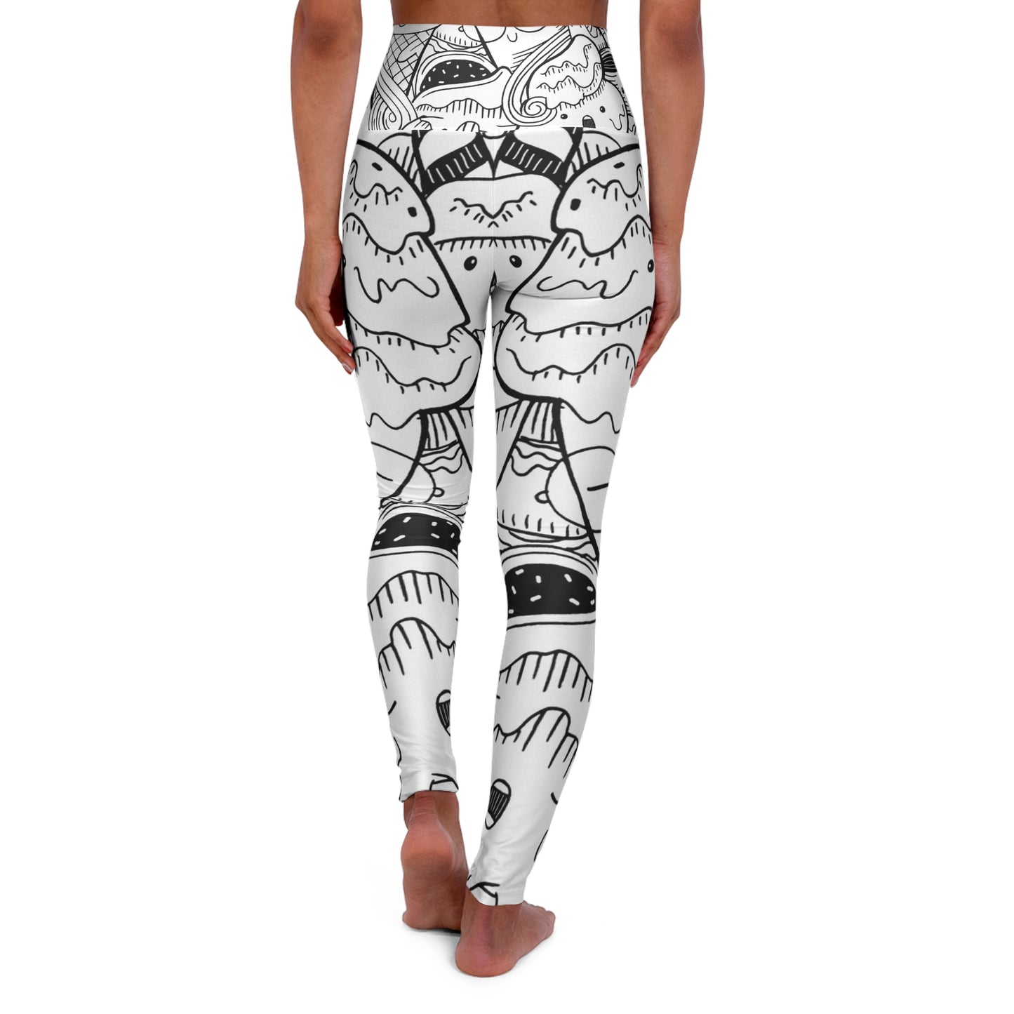 Doodle Icecream - Leggings de yoga de cintura alta Inovax