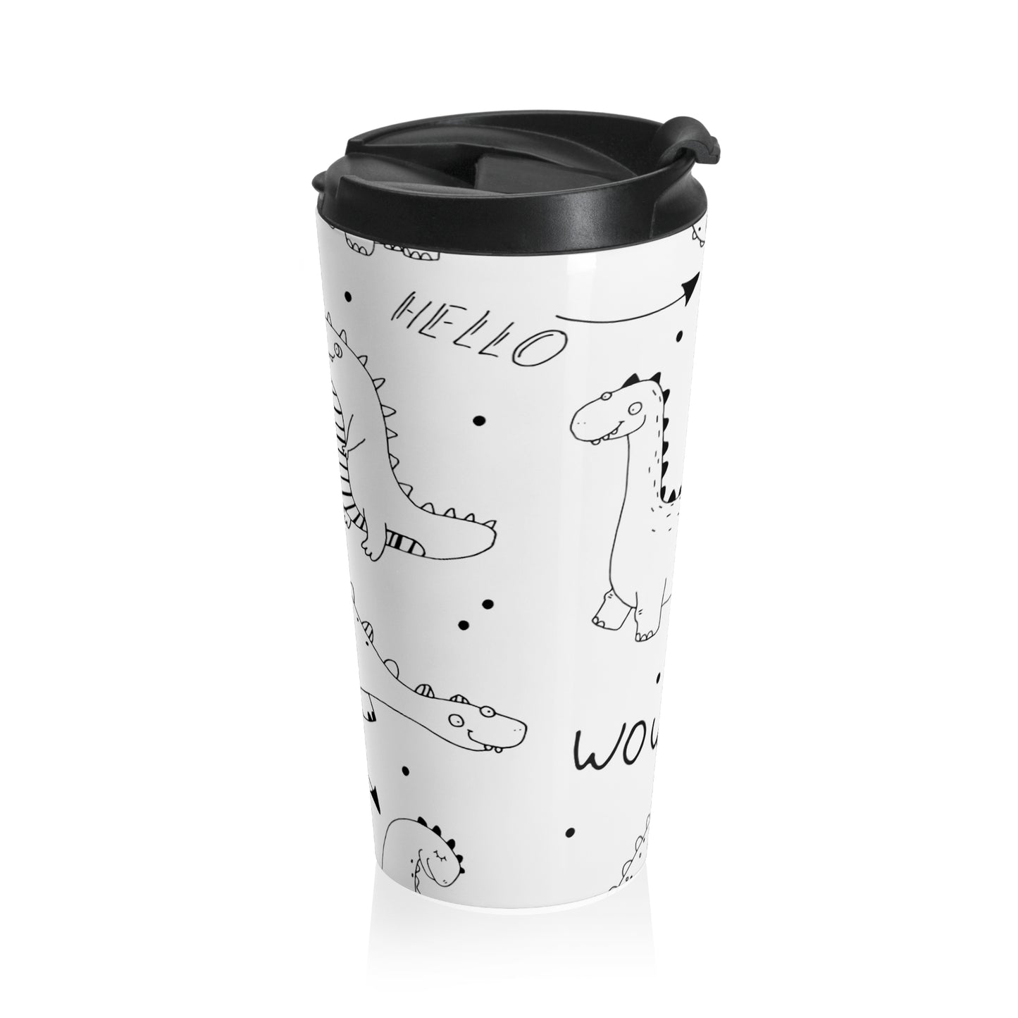 Doodle Dinosaures - Tasse de voyage en acier inoxydable Inovax