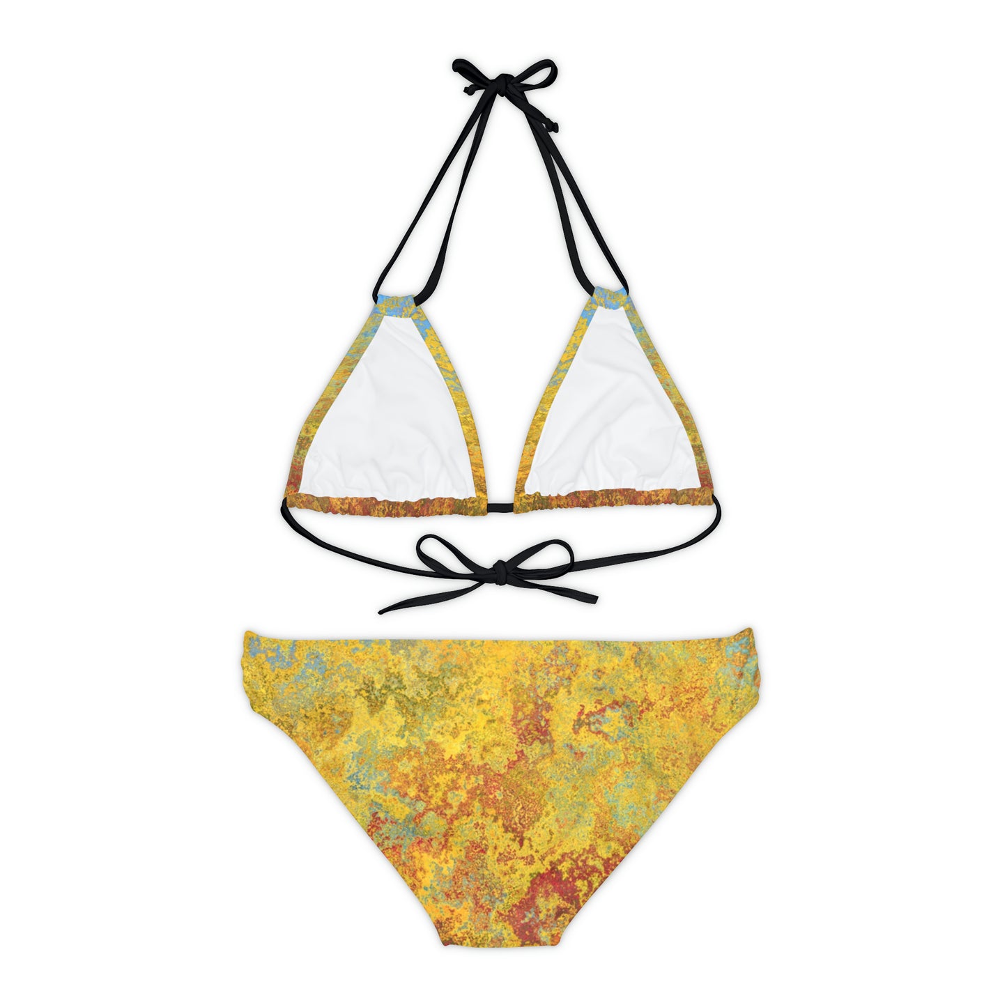 Gold and blue spots - Inovax Strappy Bikini Set