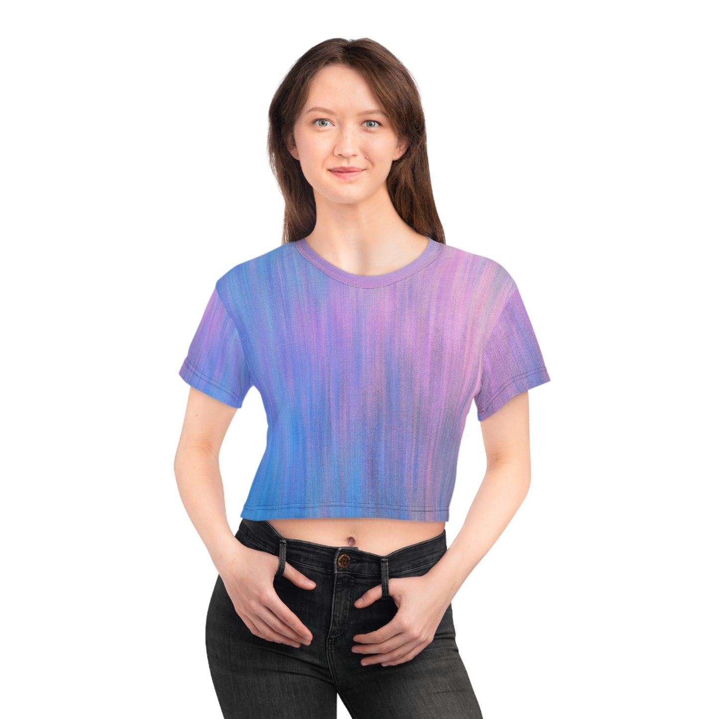 Blue & Purple Metalic - Inovax Crop Tee