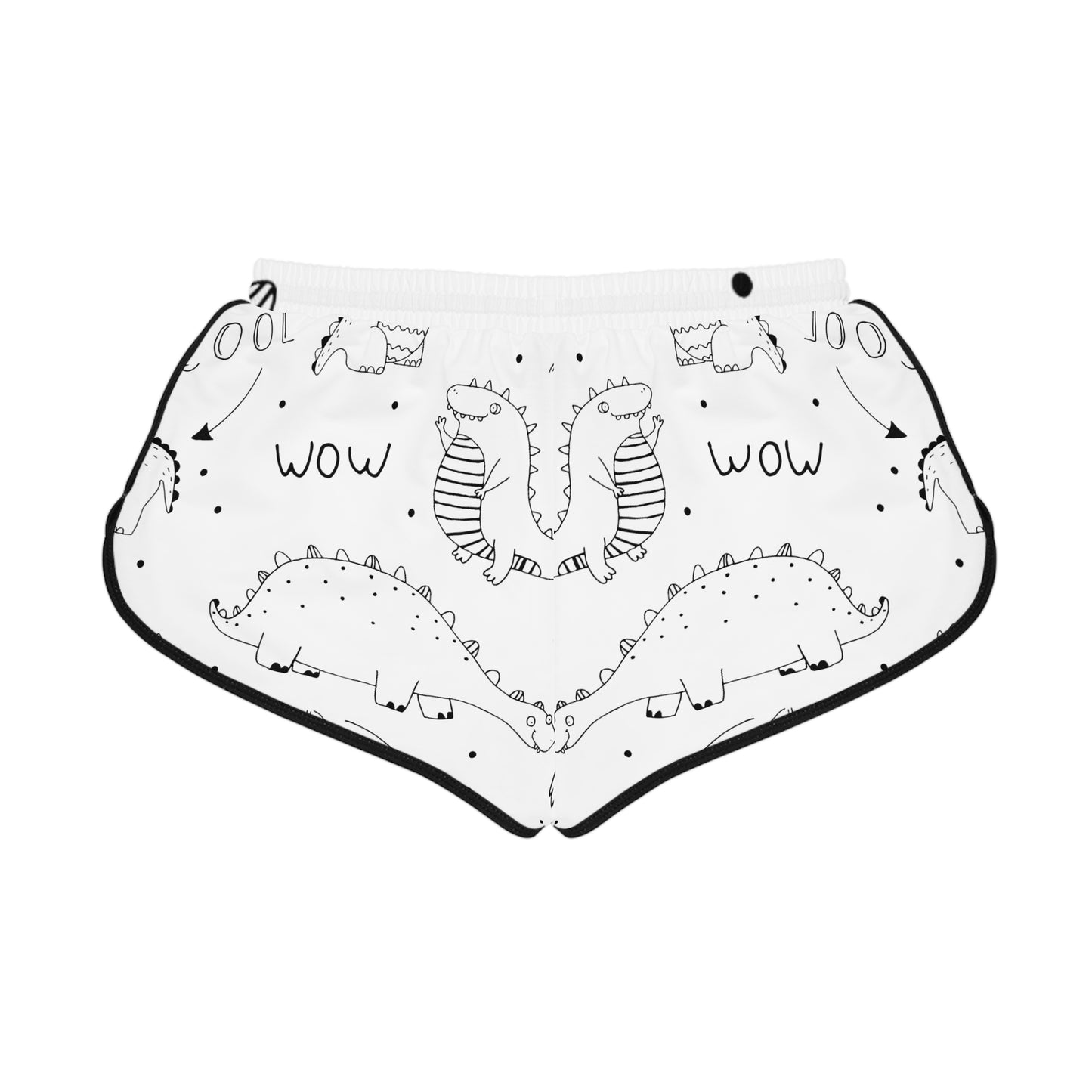 Doodle Dinosours - Pantalones cortos relajados para mujer Inovax