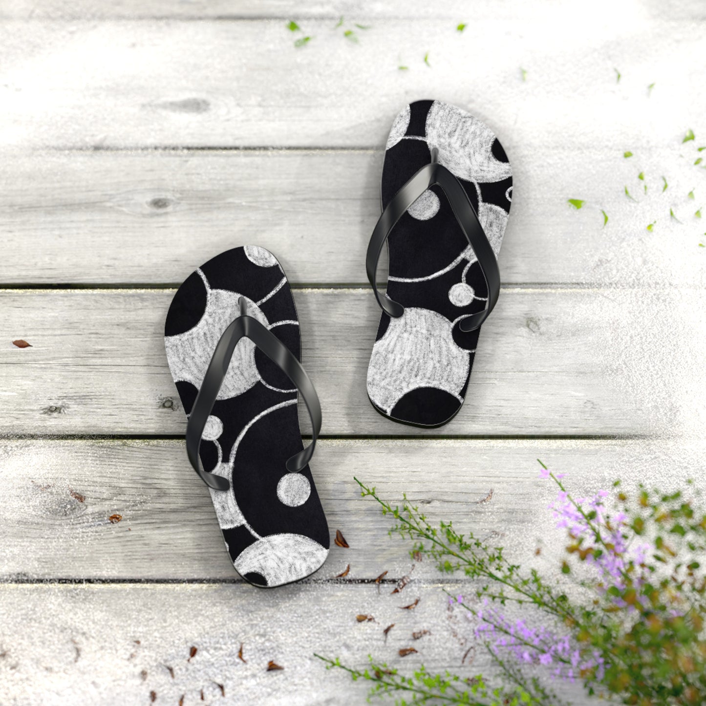 Black Dots - Inovax Flip Flops